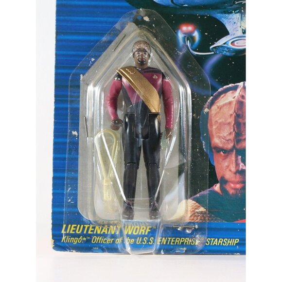 Star Trek TNG Galoob Action Figures Lt Geordi La Forge & Lt Worf 1988 Sealed - Picture 6 of 7